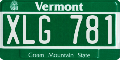 VT license plate XLG781