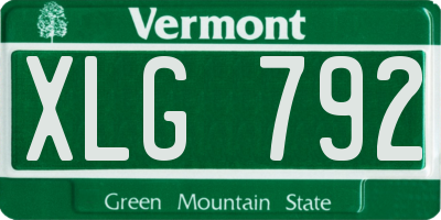 VT license plate XLG792