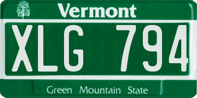 VT license plate XLG794