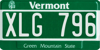 VT license plate XLG796