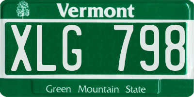 VT license plate XLG798