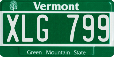 VT license plate XLG799