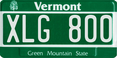VT license plate XLG800