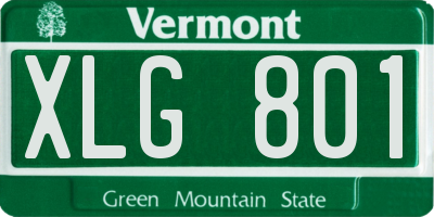 VT license plate XLG801