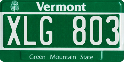 VT license plate XLG803