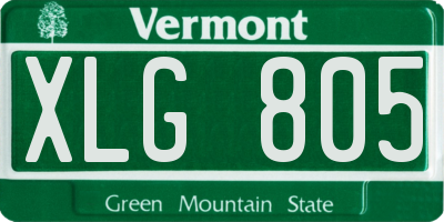 VT license plate XLG805