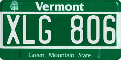 VT license plate XLG806