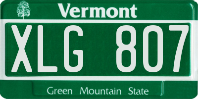 VT license plate XLG807