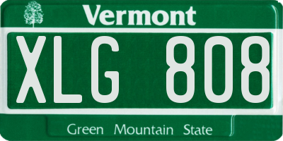 VT license plate XLG808