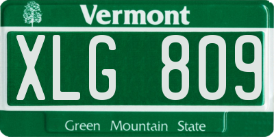 VT license plate XLG809