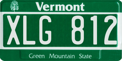 VT license plate XLG812