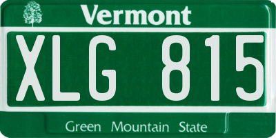 VT license plate XLG815