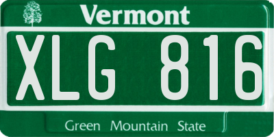 VT license plate XLG816