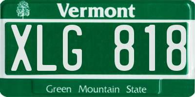 VT license plate XLG818