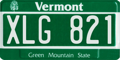 VT license plate XLG821
