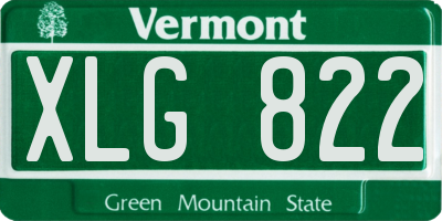 VT license plate XLG822