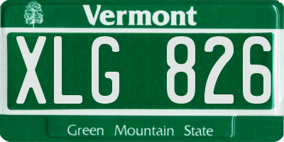 VT license plate XLG826