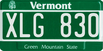 VT license plate XLG830