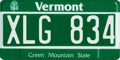 VT license plate XLG834