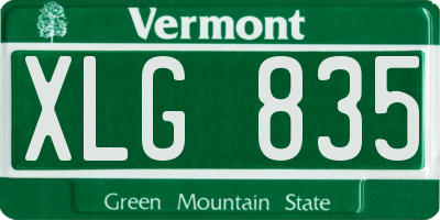 VT license plate XLG835
