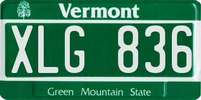 VT license plate XLG836