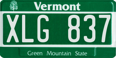 VT license plate XLG837