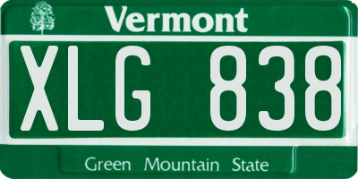 VT license plate XLG838