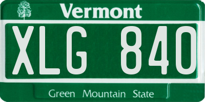 VT license plate XLG840