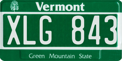 VT license plate XLG843