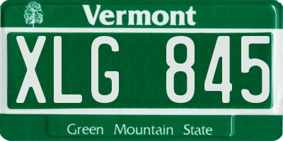 VT license plate XLG845