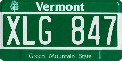 VT license plate XLG847