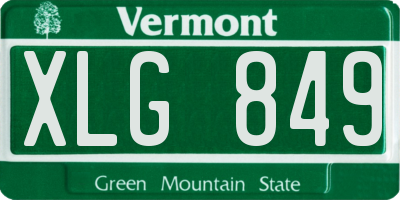 VT license plate XLG849