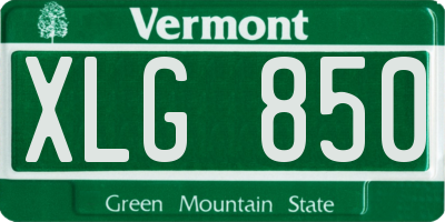 VT license plate XLG850