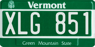 VT license plate XLG851