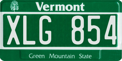 VT license plate XLG854