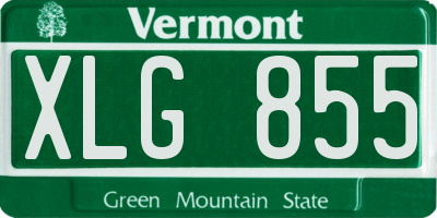 VT license plate XLG855