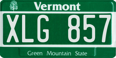 VT license plate XLG857