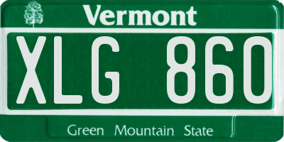 VT license plate XLG860