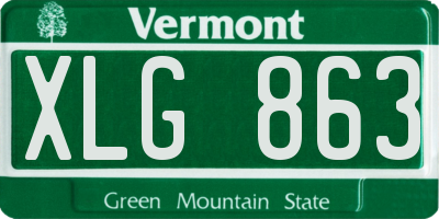 VT license plate XLG863