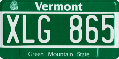 VT license plate XLG865