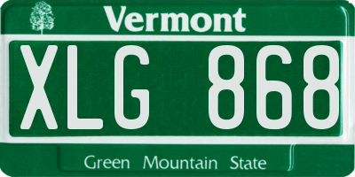 VT license plate XLG868