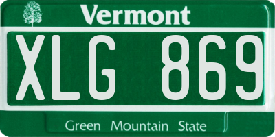 VT license plate XLG869