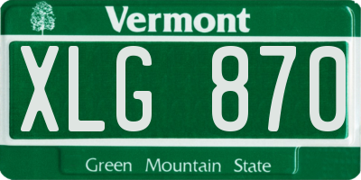 VT license plate XLG870