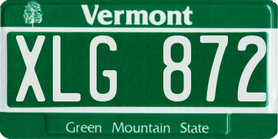 VT license plate XLG872
