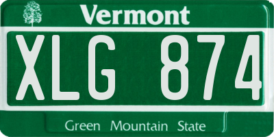 VT license plate XLG874