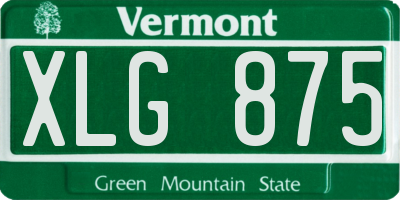 VT license plate XLG875