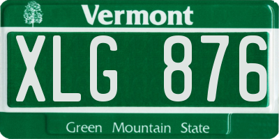 VT license plate XLG876