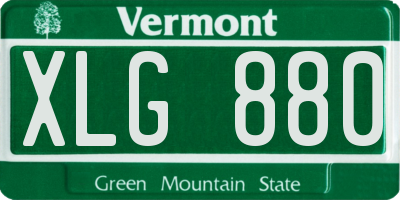 VT license plate XLG880