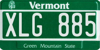VT license plate XLG885
