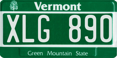 VT license plate XLG890